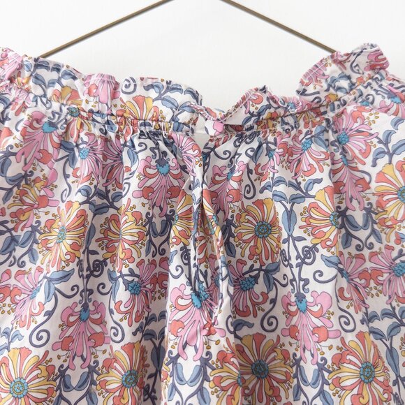 J. Crew x Liberty Honeysuckle Floral Ruffle Neckline Fluted Sleeve Top - Picture 10 of 10